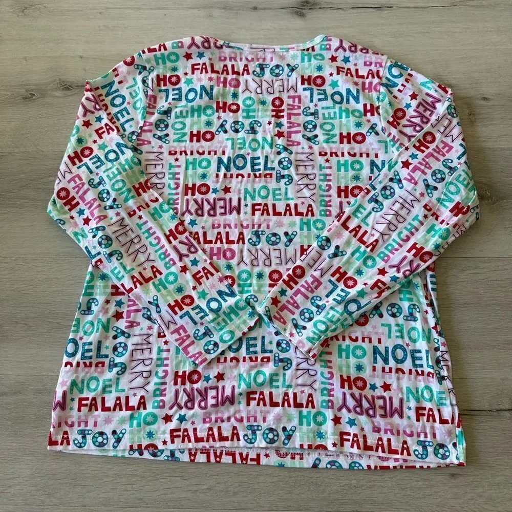 Children’s Place Mommy And Me Christmas Words Cotton Pajamas White XL NWT